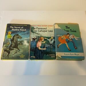 3 Vintage Hard Cover Books- 1 Bobbsey Twins/2 Nancy Drew Mystery Stories